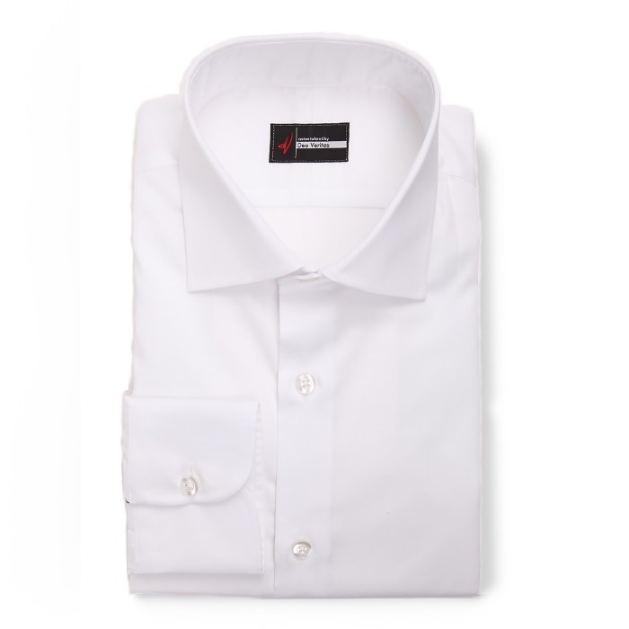 Mens white twill dress shirt