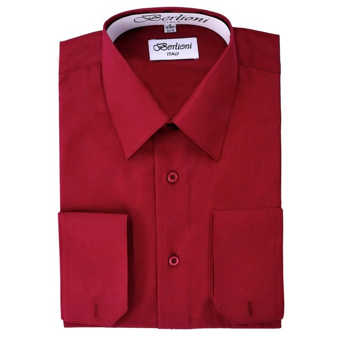 Burgundy dress shirt men's