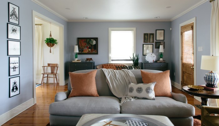 How to decorate a blue gray living room