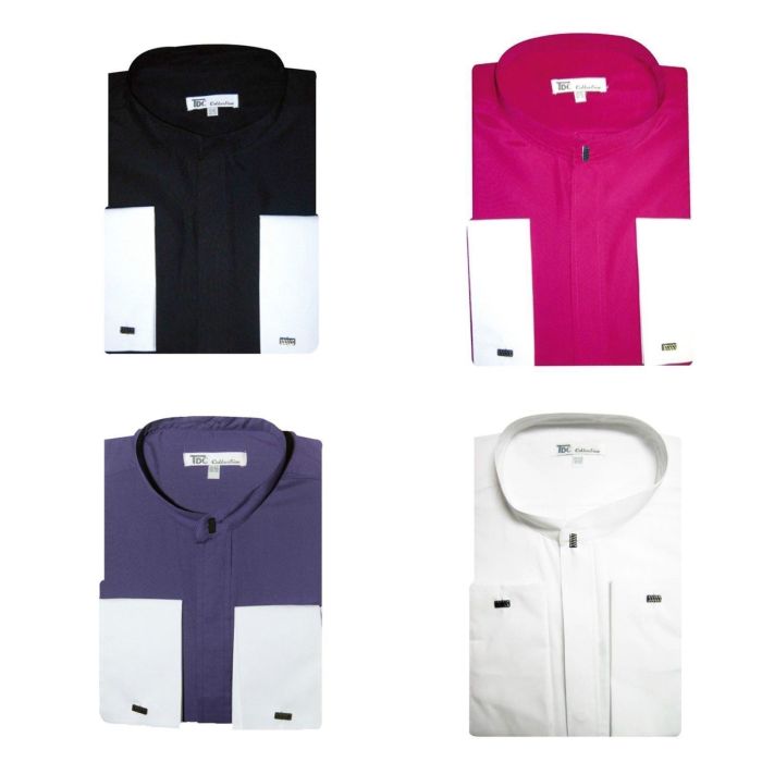 Men's dress shirts with hidden collar buttons