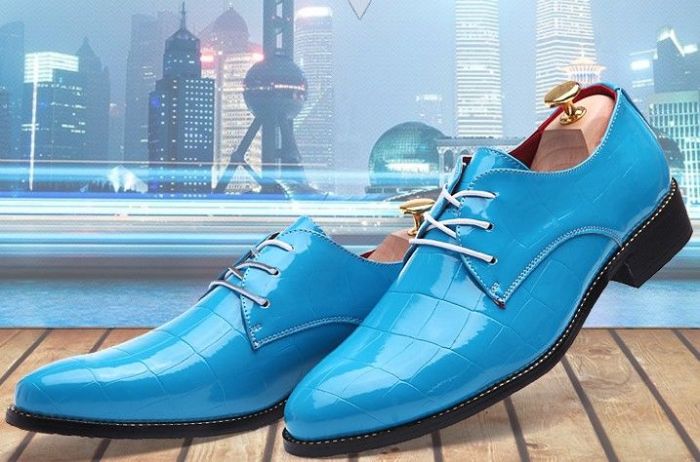 Mens sky blue dress shoes