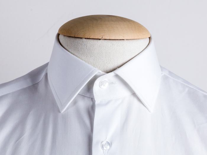 Women's white dress shirt with collar